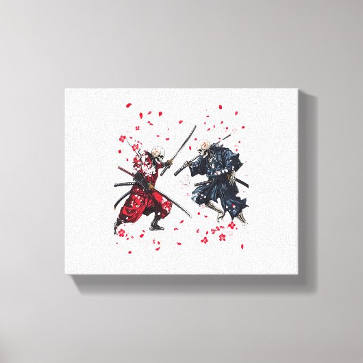 Skull Samurai Duel Canvas Afdruk (Voorkant)