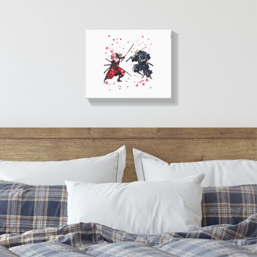 Skull Samurai Duel Canvas Afdruk (Insitu (Slaapkamer))