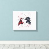 Skull Samurai Duel Canvas Afdruk (Insitu (Houten vloer))