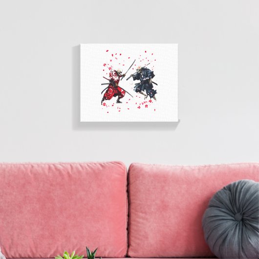Skull Samurai Duel Canvas Afdruk (Insitu (Woonkamer))
