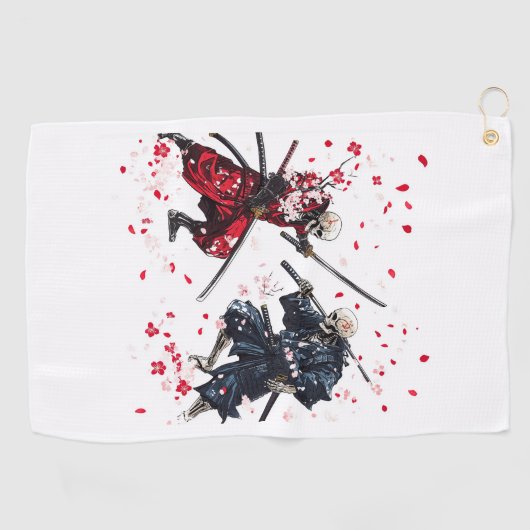 Skull Samurai Duel Golfhanddoek (Horizontaal)