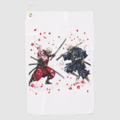 Skull Samurai Duel Golfhanddoek (Voorkant)
