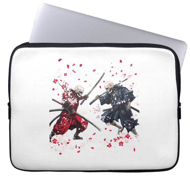 Skull Samurai Duel Laptop Sleeve (Voorkant)