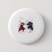 Skull Samurai Duel Ronde Button 5,7 Cm (Voorkant)