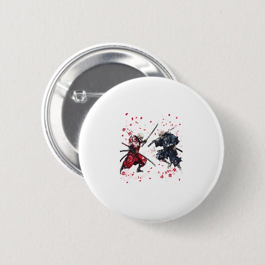 Skull Samurai Duel Ronde Button 5,7 Cm (Voorkant /achterkant)