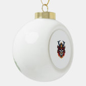 Skull Samurai Mask Keramische Bal Ornament (Links)