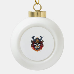 Skull Samurai Mask Keramische Bal Ornament