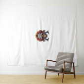 Skull Samurai Mask Wandkleed (In Situ (horizontaal))