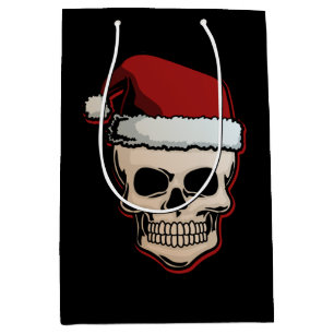 Skull Santa Claus Head Funny Xmas Holiday Giften Medium Cadeauzakje