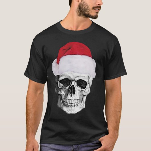 skull santa claus , xmas t shirt (Voorkant)