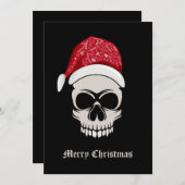 Skull Santa Merry kerstfeestdag Kaart (Voorkant / Achterkant)