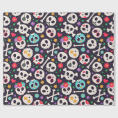 Skull set. Seamless pattern with flat design of sk Cadeaupapier (Vlak)