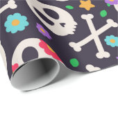 Skull set. Seamless pattern with flat design of sk Cadeaupapier (Rol Hoek)