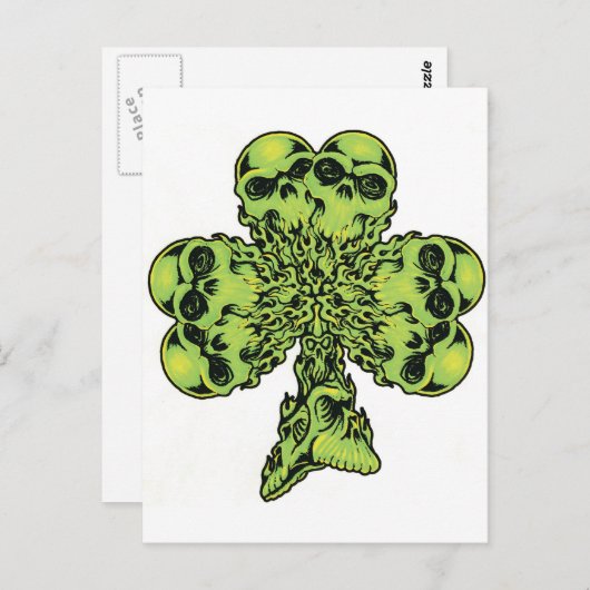 Skull Shamrock I Briefkaart (Voorkant / Achterkant)