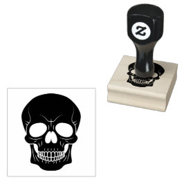 Skull Shape Silhouette Halloween Rubberstempel