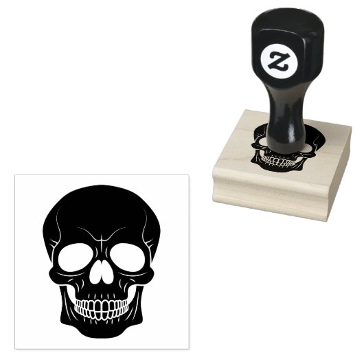 Skull Shape Silhouette Halloween Rubberstempel (Gestempeld)