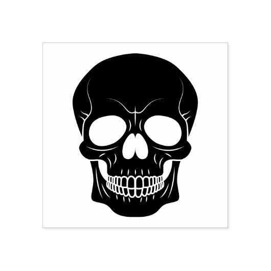 Skull Shape Silhouette Halloween Rubberstempel (Afrduk)