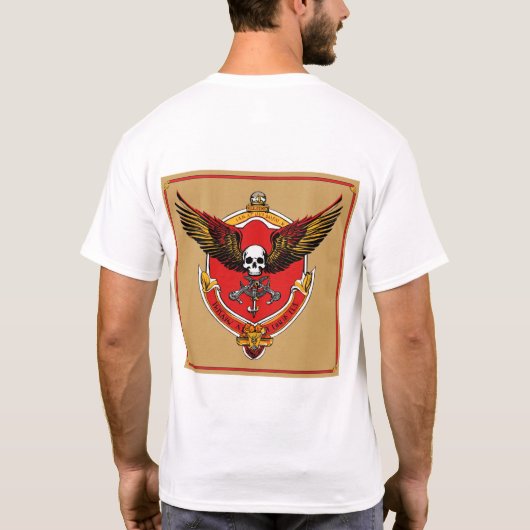 "Skull Shock: Punk Cartoon Skelet Gedrukt tshirt (Achterkant)