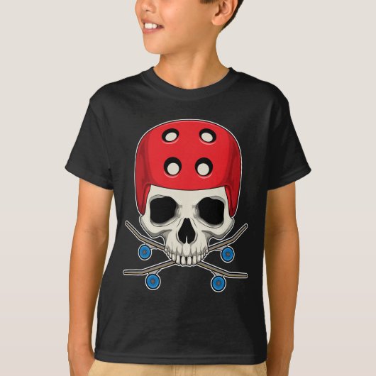 Skull Skater Skateboard Sport T-shirt (Voorkant)
