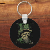 Skull Skelet - Leprechaun St. Patrick's Day Sain Sleutelhanger (Voorkant)