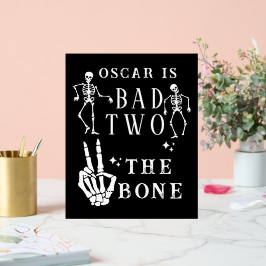 Skull Skeleton Bad to the Bone 2nd Birthday Acryl Bord (Huwelijk)