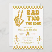 Skull Skeleton Bad to the Bone 2nd Birthday Kaart (Voorkant)