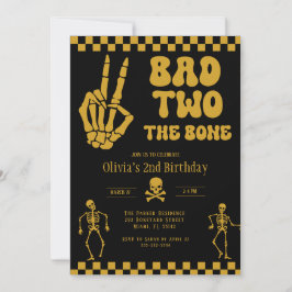Skull Skeleton Bad to the Bone 2nd Birthday Kaart