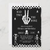 Skull Skeleton Bad to the Bone 2nd Birthday Kaart (Voorkant)