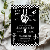 Skull Skeleton Bad to the Bone 2nd Birthday  Kaart