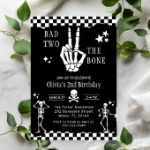 Skull Skeleton Bad to the Bone 2nd Birthday Kaart