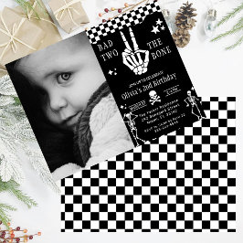 Skull Skeleton Bad to the Bone 2nd Birthday Kaart