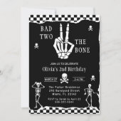 Skull Skeleton Bad to the Bone 2nd Birthday Kaart (Voorkant)