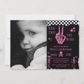 Skull Skeleton Bad to the Bone 2nd Birthday Kaart (Voorkant)