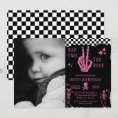 Skull Skeleton Bad to the Bone 2nd Birthday Kaart (Voorkant / Achterkant)