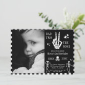 Skull Skeleton Bad to the Bone 2nd Birthday Kaart (Staand voorkant)