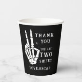 Skull Skeleton Bad to the Bone 2nd Birthday Papieren Bekers (Voorkant)