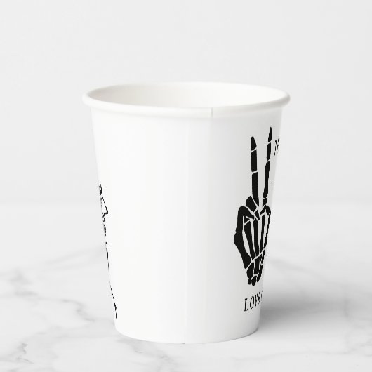 Skull Skeleton Bad to the Bone 2nd Birthday Papieren Bekers (Rechts)