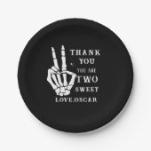 Skull Skeleton Bad to the Bone 2nd Birthday Papieren Bordje (Voorkant)