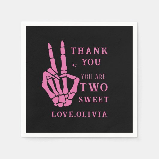 Skull Skeleton Bad to the Bone 2nd Birthday  Servet (Voorkant)