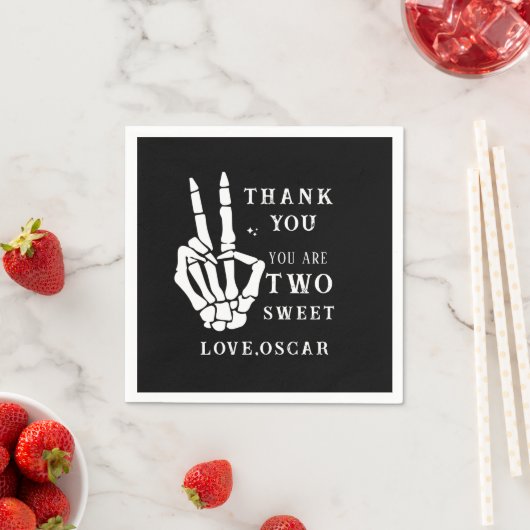 Skull Skeleton Bad to the Bone 2nd Birthday Servet (Insitu)