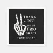 Skull Skeleton Bad to the Bone 2nd Birthday Servet (Voorkant)