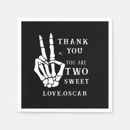 Skull Skeleton Bad to the Bone 2nd Birthday Servet (Voorkant)