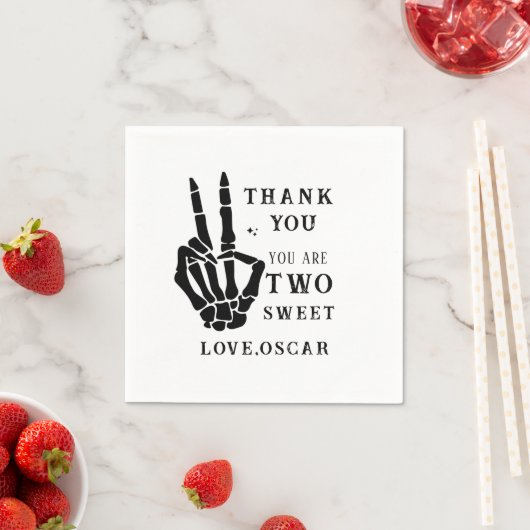 Skull Skeleton Bad to the Bone 2nd Birthday Servet (Insitu)