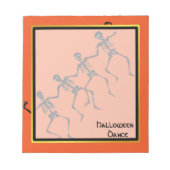 Skull Skeleton Deance Halloween Gold boarder Notitieblok (Voorkant)
