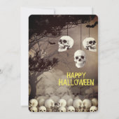Skull Skeleton Halloween Party Freaky Night Kaart (Achterkant)