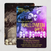 Skull Skeleton Halloween Party Freaky Night Kaart (Voorkant / Achterkant)
