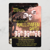 Skull Skeleton Halloween Party Freaky Night Kaart (Voorkant / Achterkant)