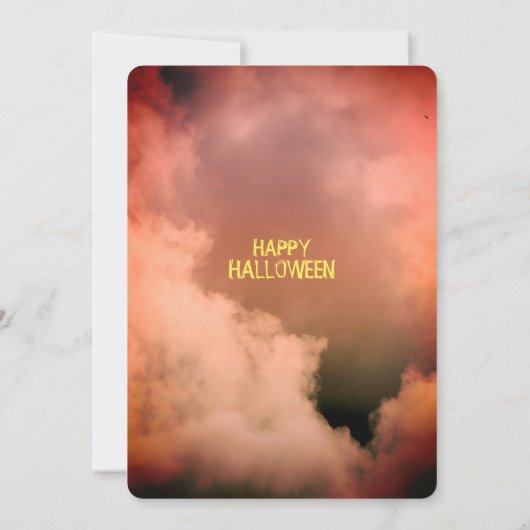 Skull Skeleton Halloween Party Freaky Red Night Kaart (Achterkant)