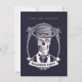  Skull Skeleton Halloween Party Invitation Kaart (Voorkant)
