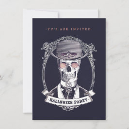  Skull Skeleton Halloween Party Invitation Kaart